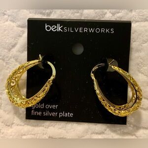 Belk Silverworks gold over fine silver plate earrings. New in box.